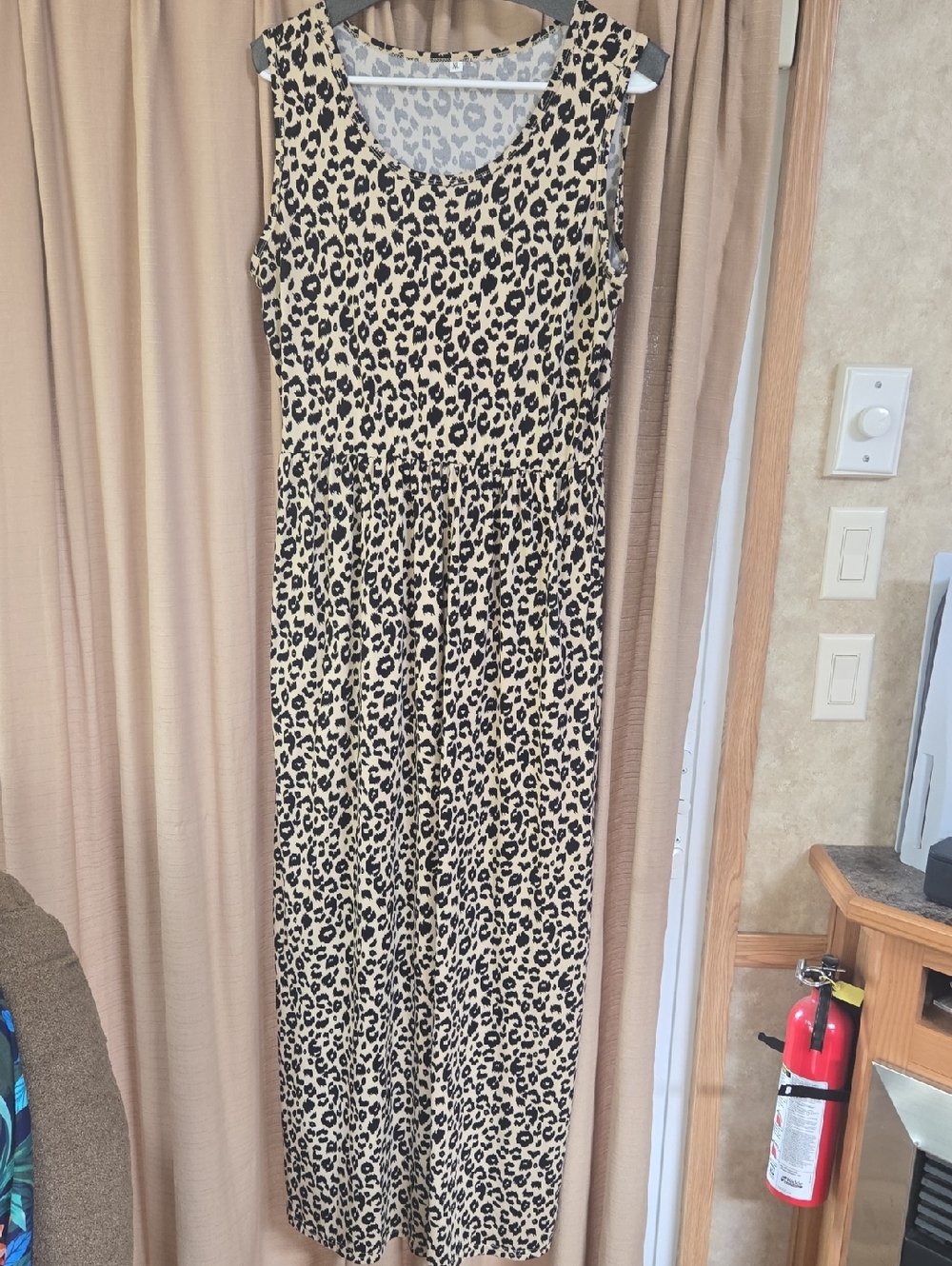 Leopard print maxi dress xl new